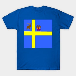 Sporty Swedish on Blue Background T-Shirt